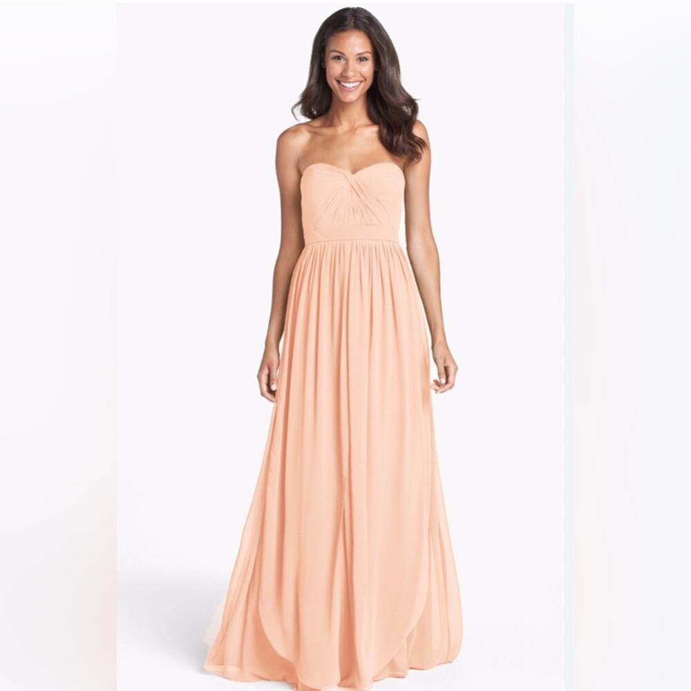 Jenny Yoo Aidan Convertible Strapless Gown Chiffon Formal Dress Size 6